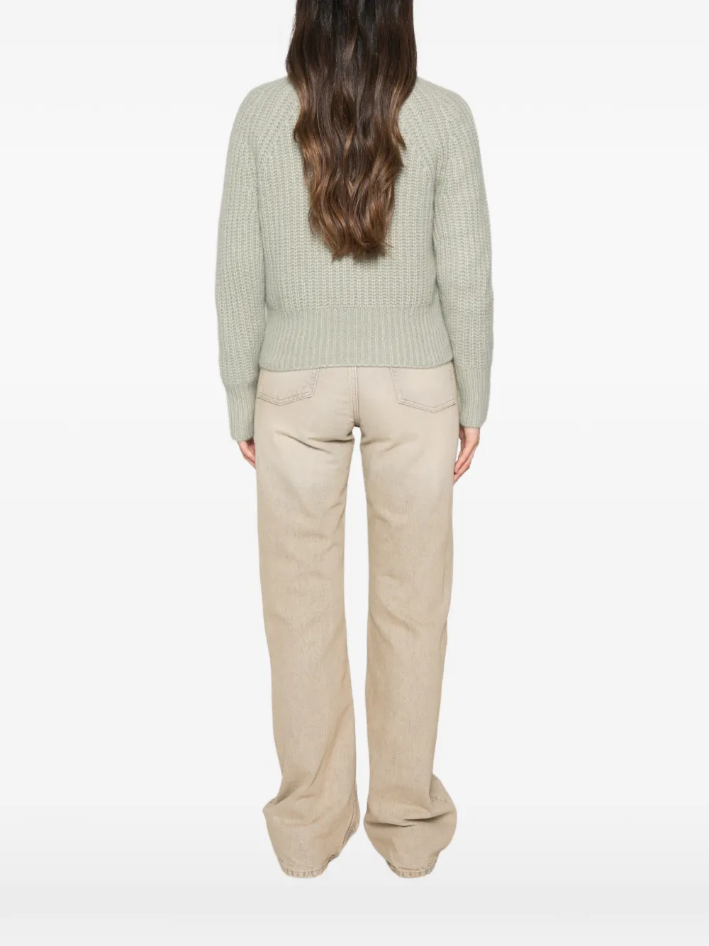 Allude Ribgebreide trui Groen