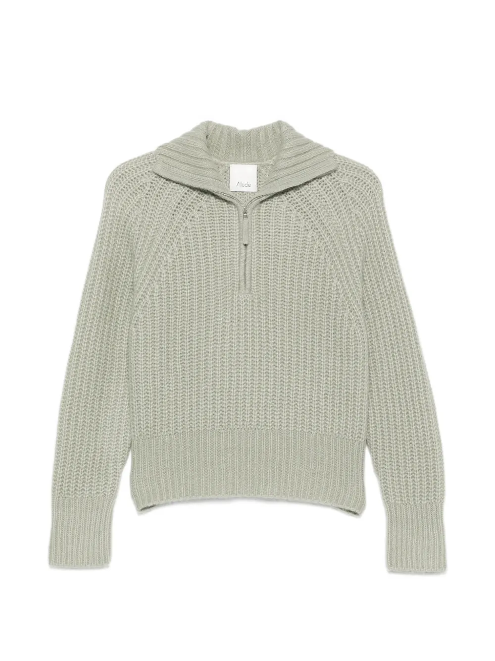 Allude ribbed-knit zip-up sweater - Grün