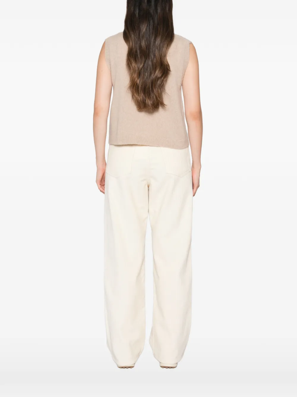 Allude Button-up vest Beige