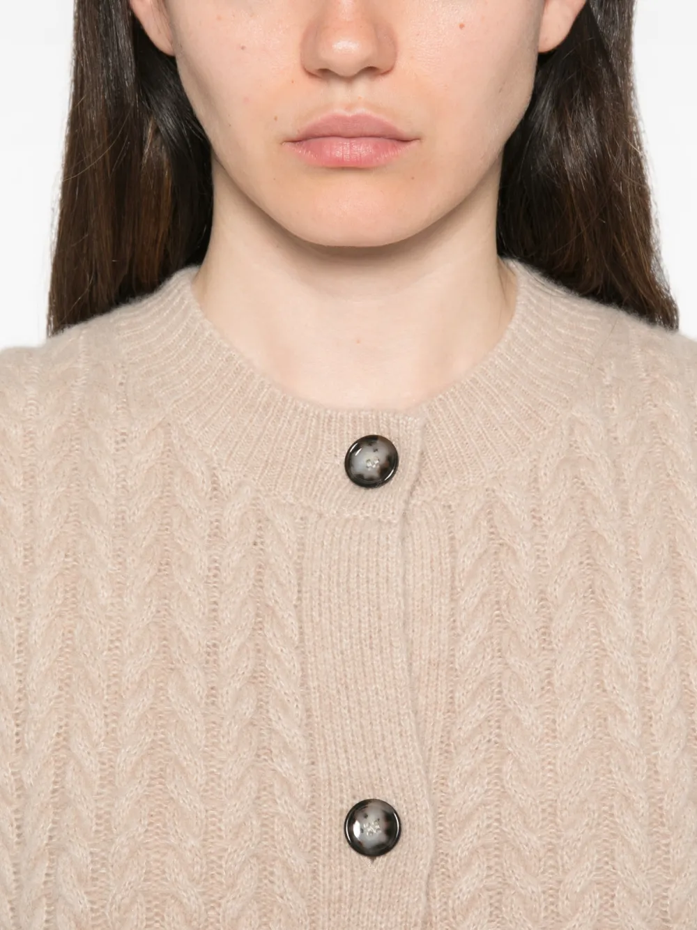 Allude Button-up vest Beige