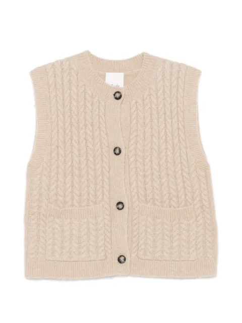 Allude cable-knit button-up cardigan
