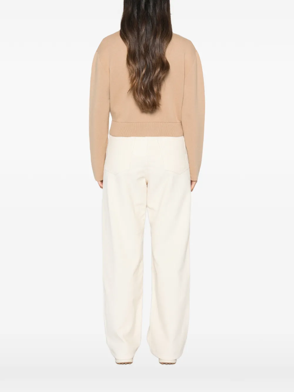 Allude Vest met rits en geribbelde afwerking Beige