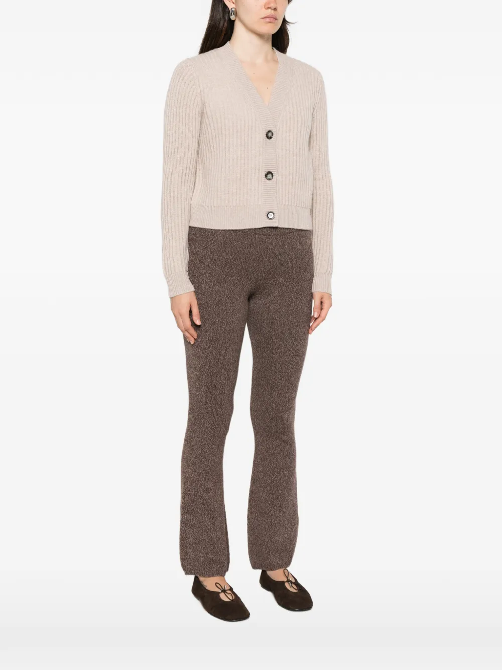 Allude Ribgebreid vest Beige