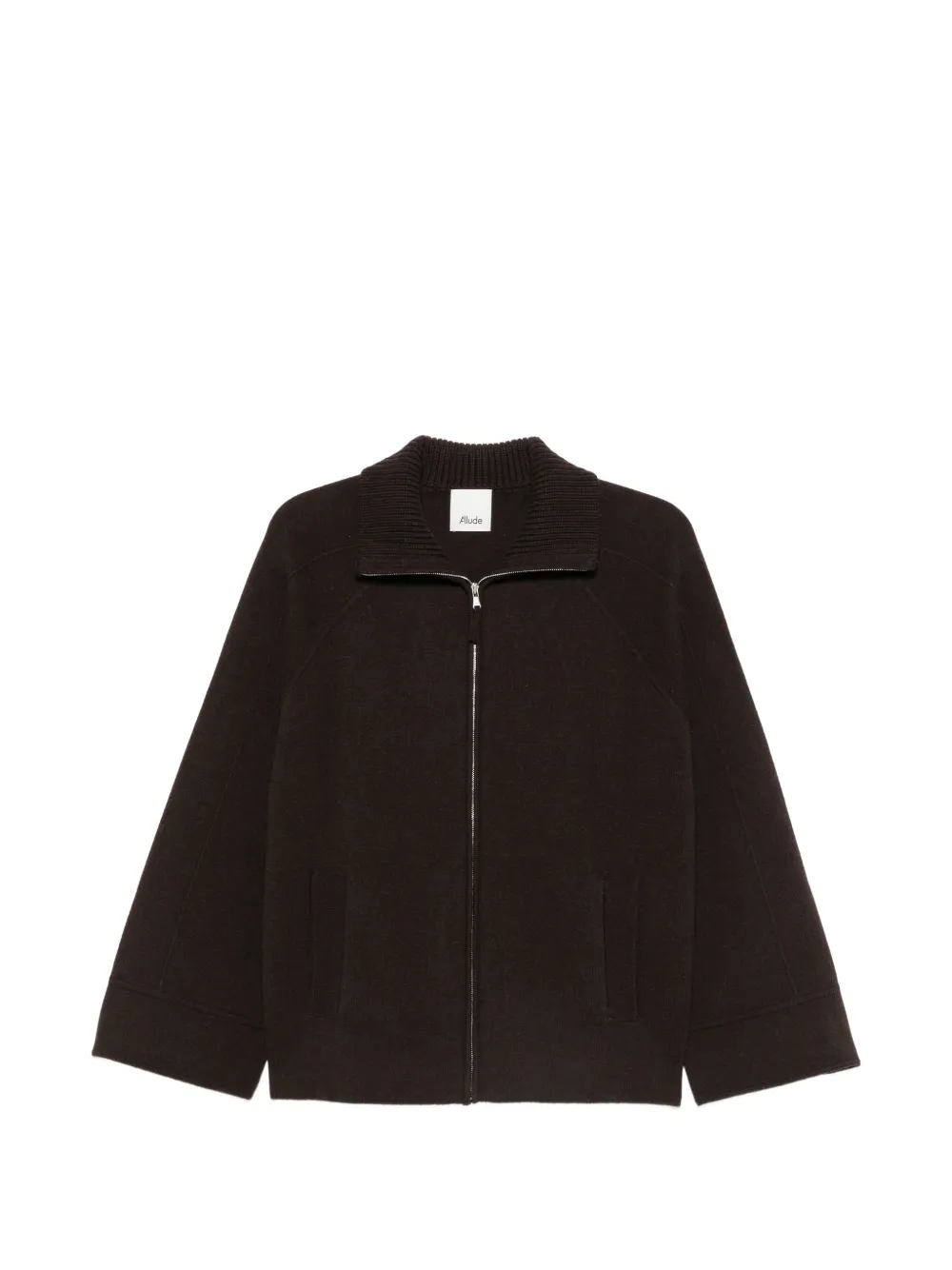 Allude zip-up funnel-neck cardigan - Braun