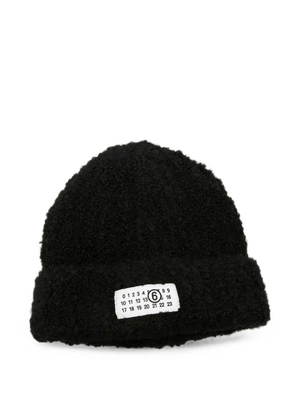 MM6 Maison Margiela logo-patch beanie hat - Nero