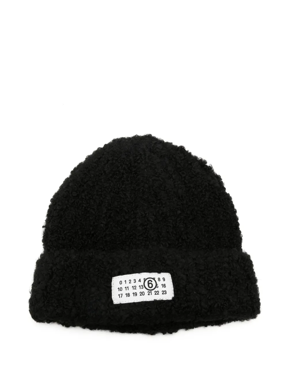 MM6 Maison Margiela logo-patch beanie hat - Nero