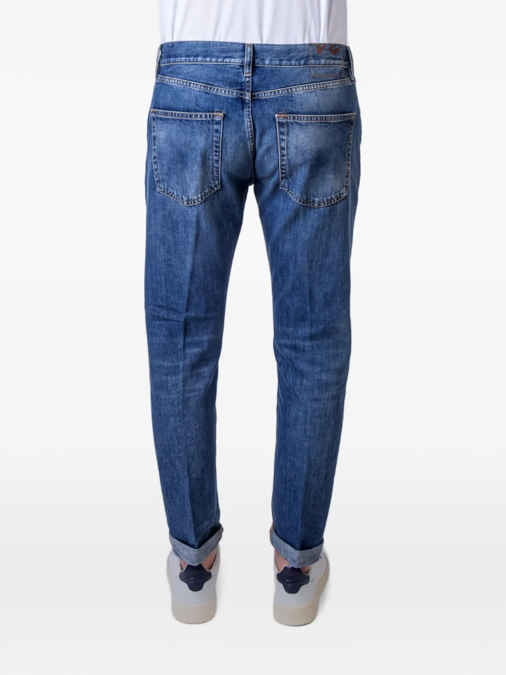 DONDUP Jeans met vervaagd effect en omgeslagen pijpen Blauw