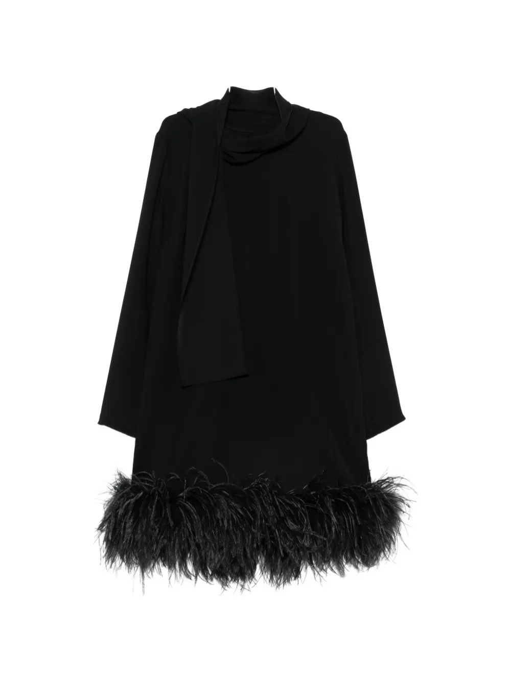 P.A.R.O.S.H. feather-trim scarf-detail mini dress