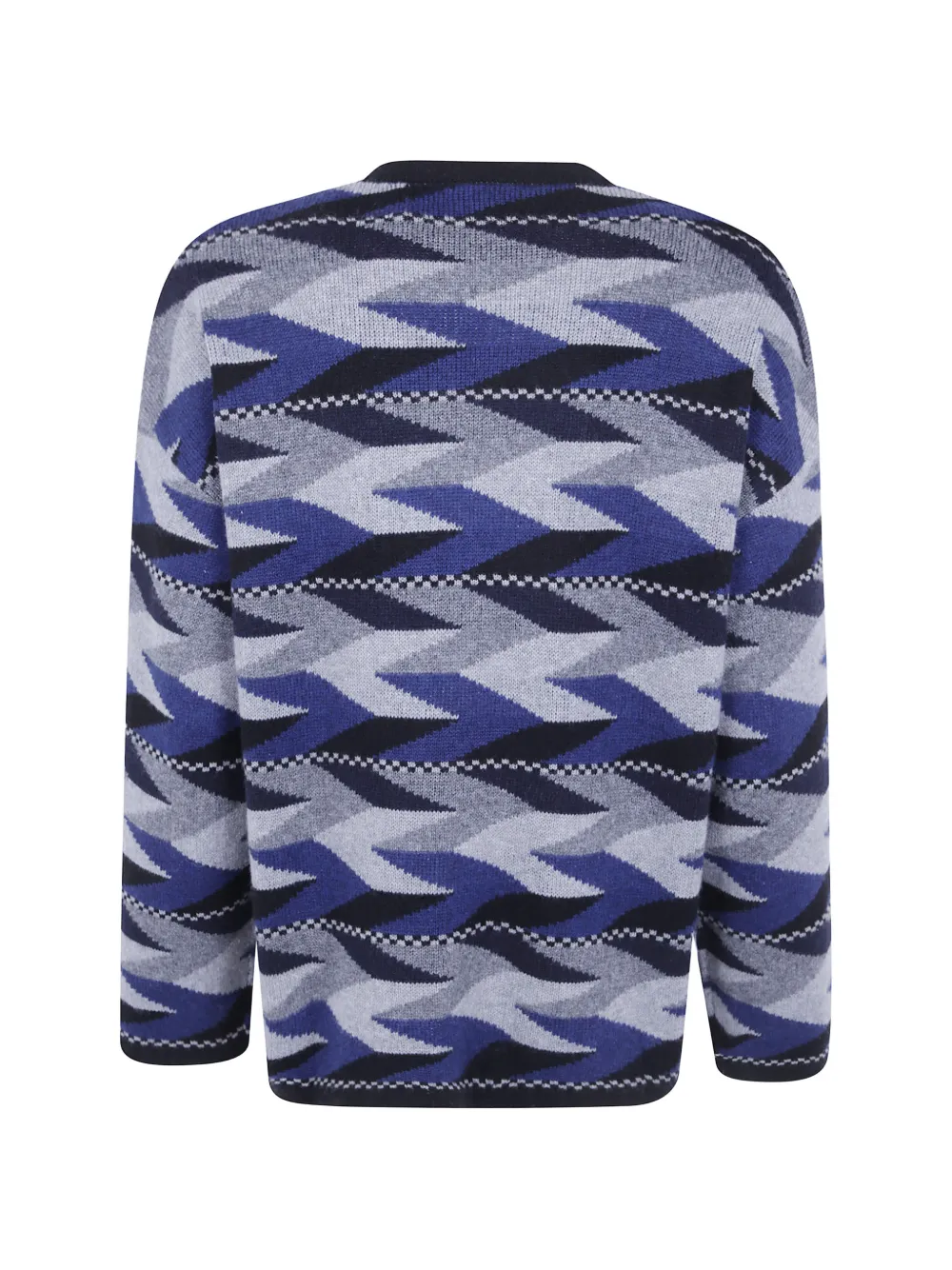 Emporio Armani Wollen trui met geometrisch patroon Blauw