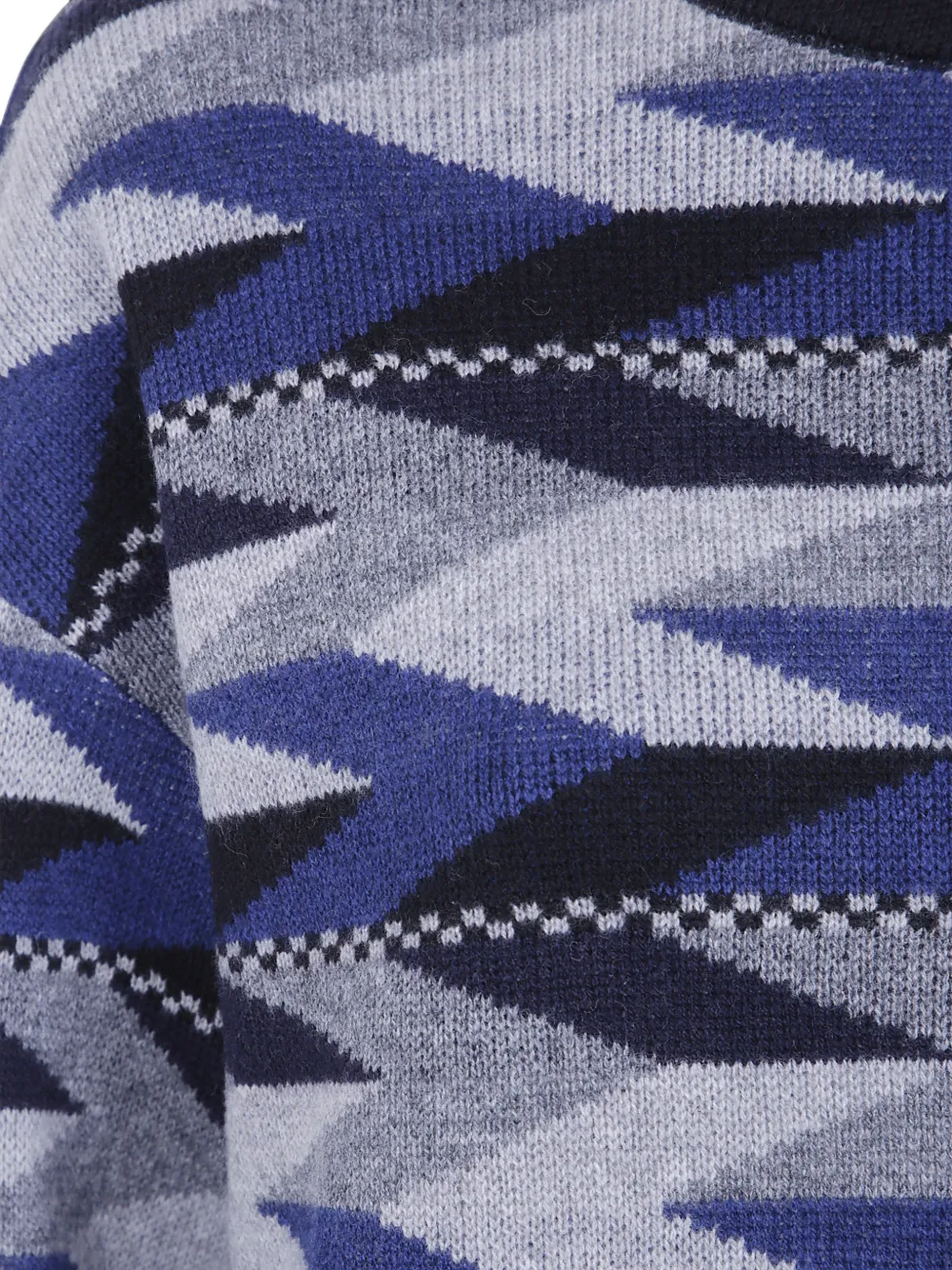 Emporio Armani Wollen trui met geometrisch patroon Blauw