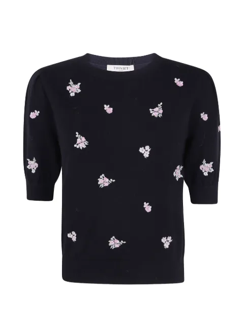 TWINSET wool-blend jumper with floral embroidery