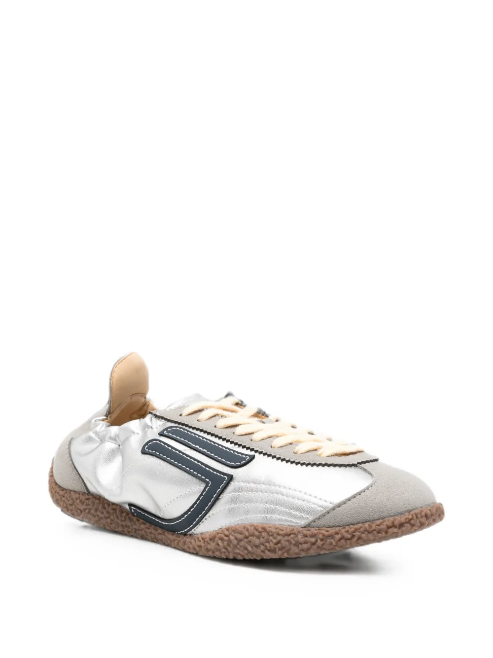 Puraai Sneakers met metallic-effekt en logo-patch Zilver