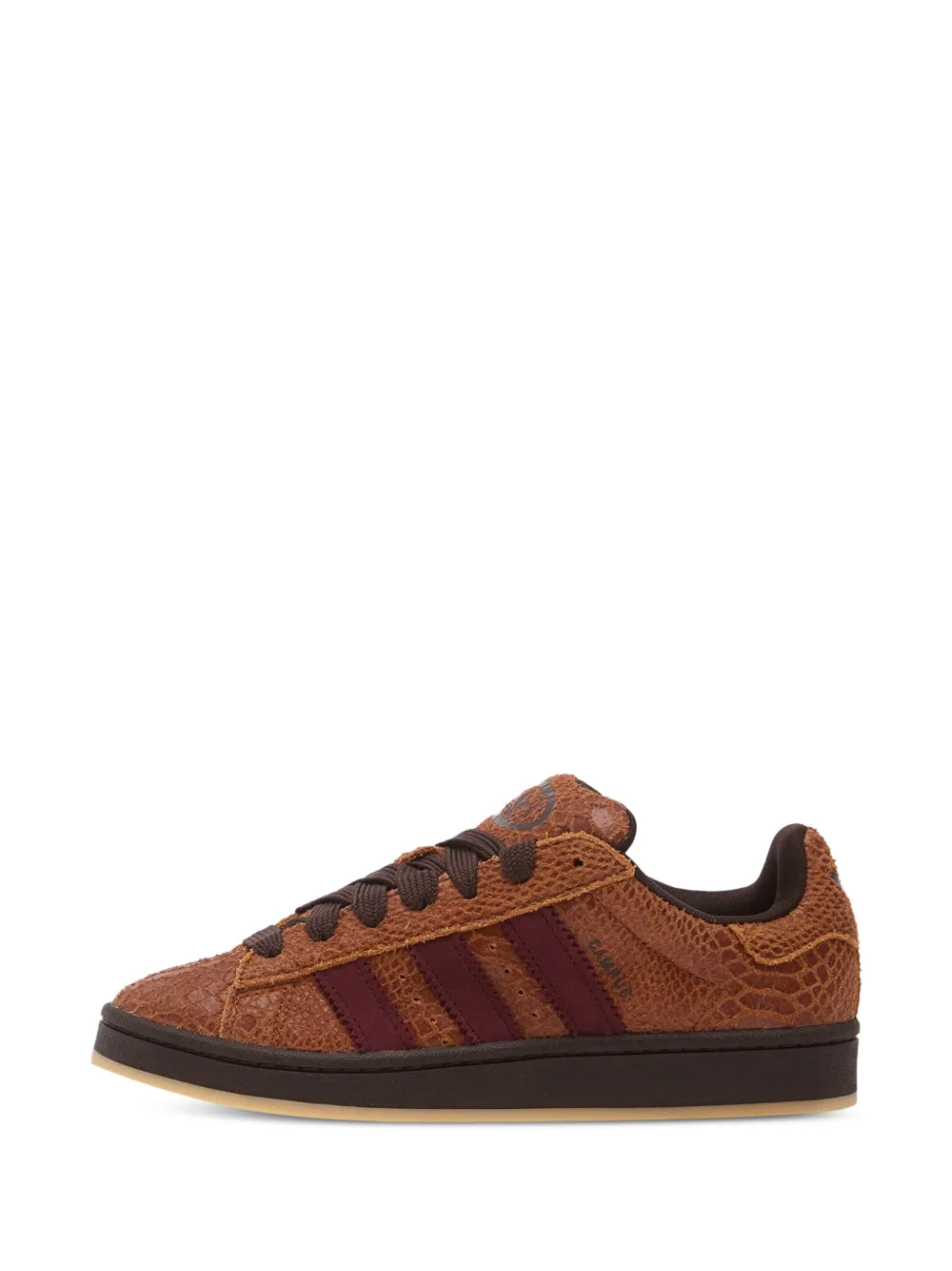 adidas Campus snake-effect leather sneakers - Braun