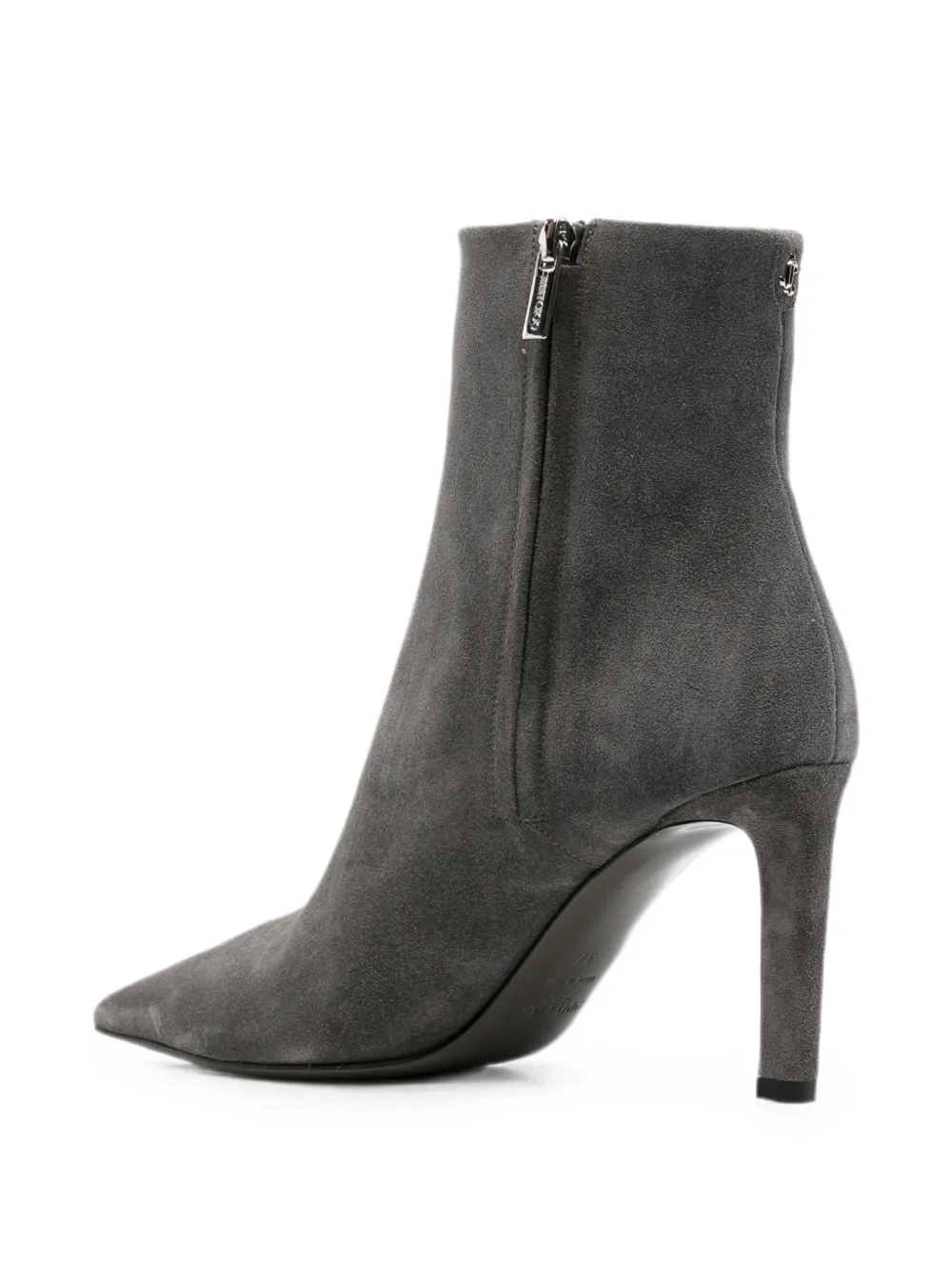 Jimmy Choo Frankie AB enkellaarzen met stilettohak en puntige neus Grijs