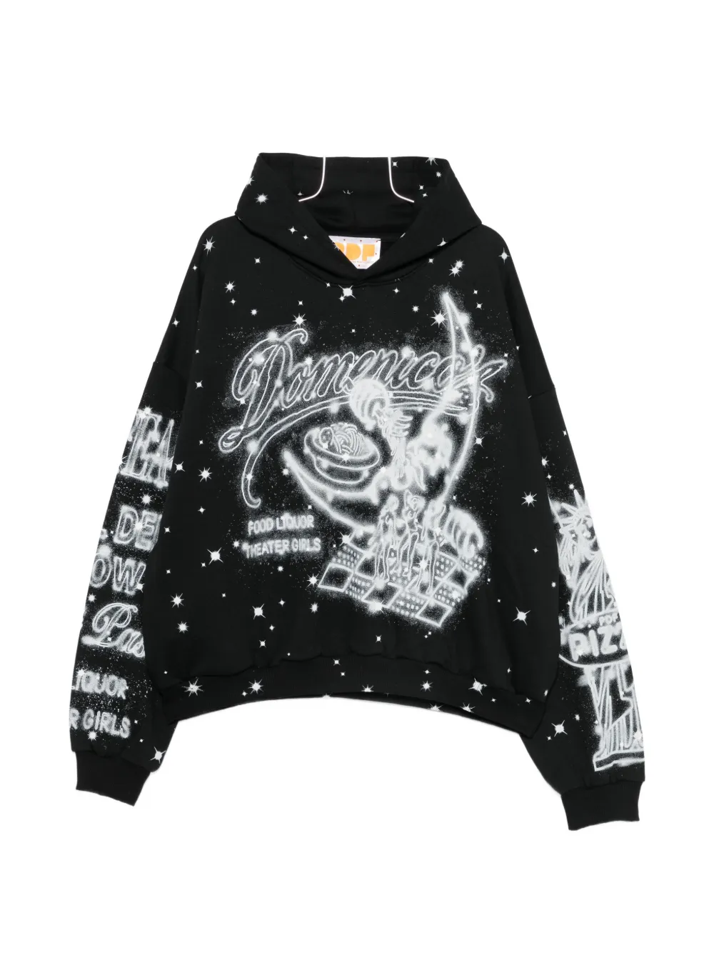 PDF graphic-print hoodie - Schwarz