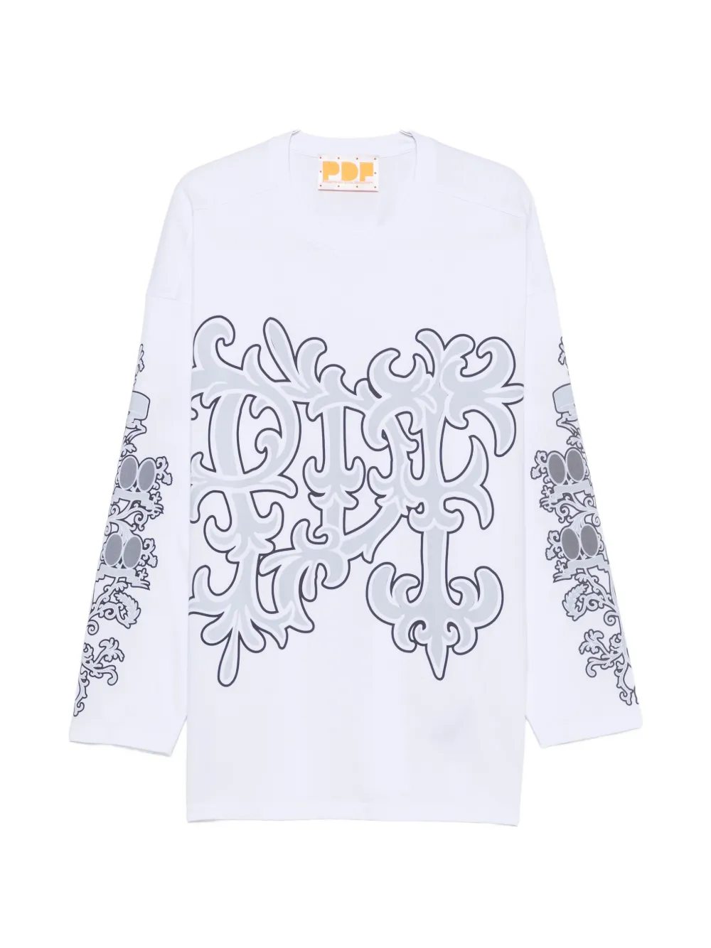 PDF graphic-print long-sleeve T-shirt - Weiß