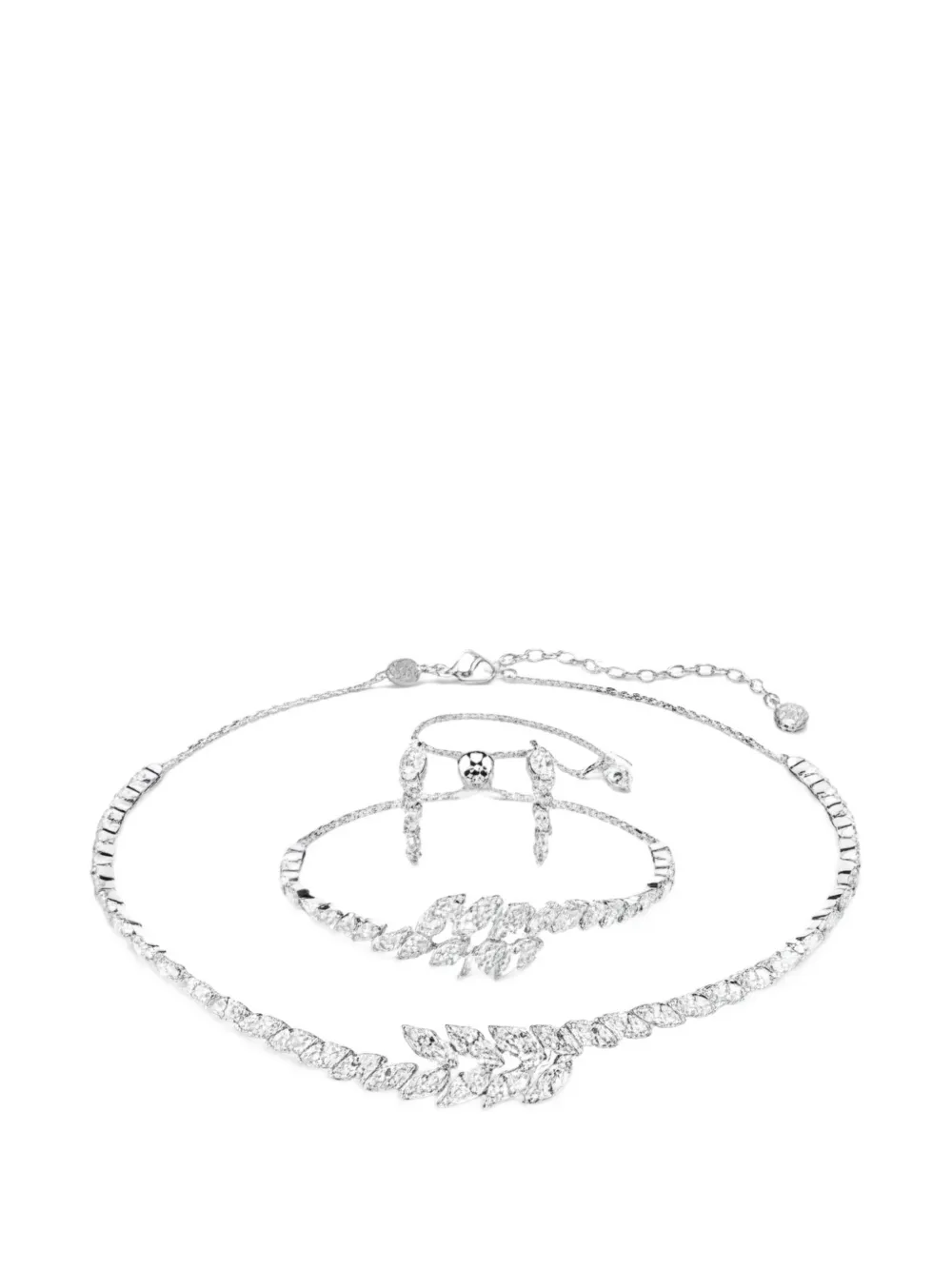 Swarovski crystal-embellished jewellery set of 3 pieces - Argento