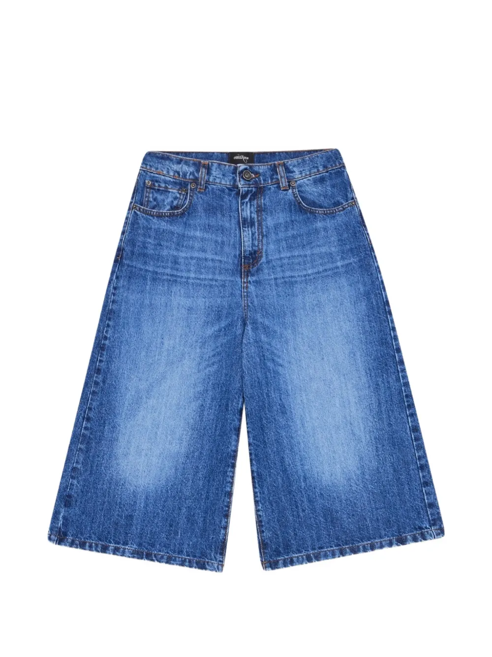Ottod'ame Wide-leg Denim Shorts In Blue