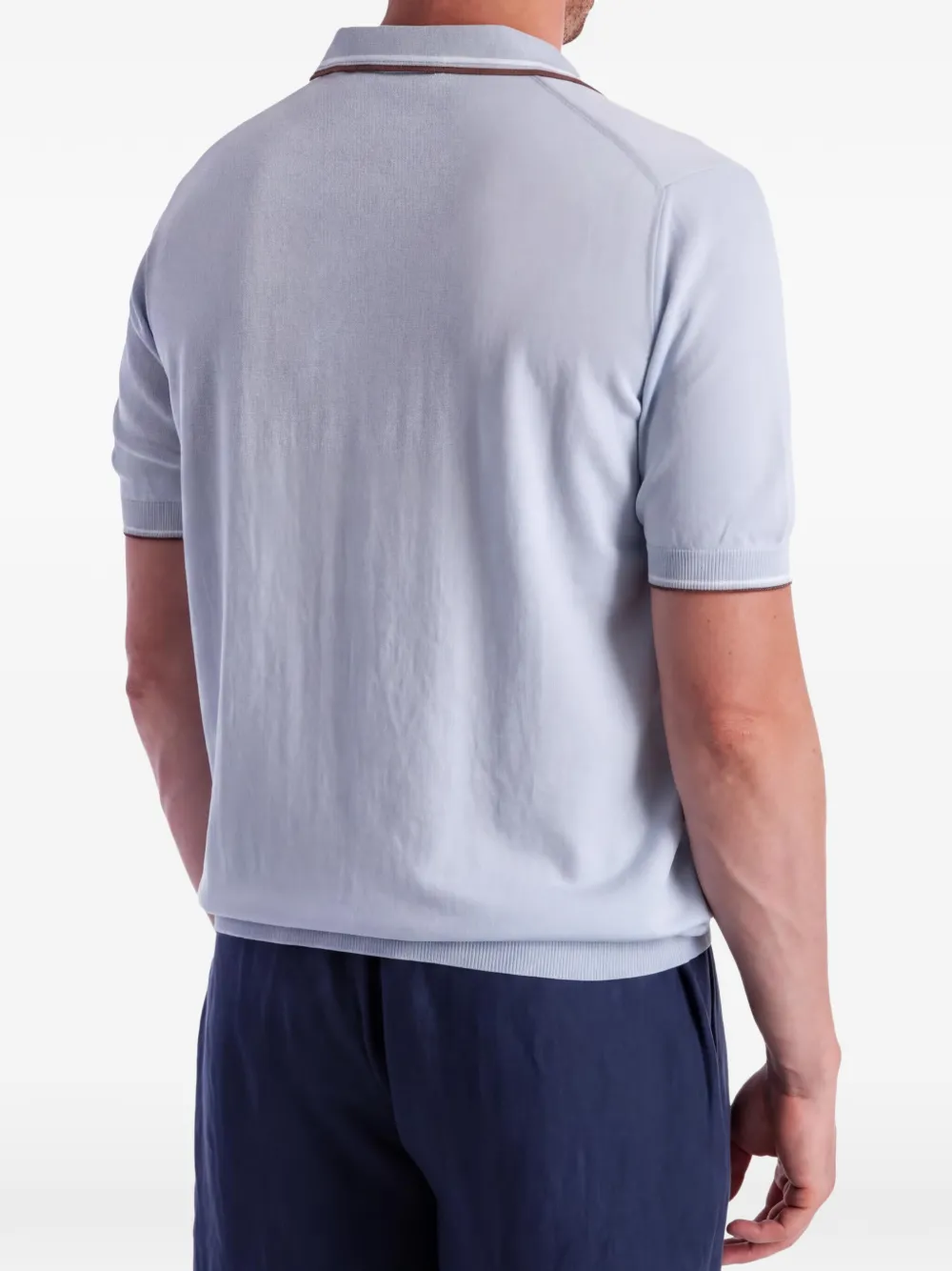 Gran Sasso Poloshirt met open kraag en afwerking Blauw