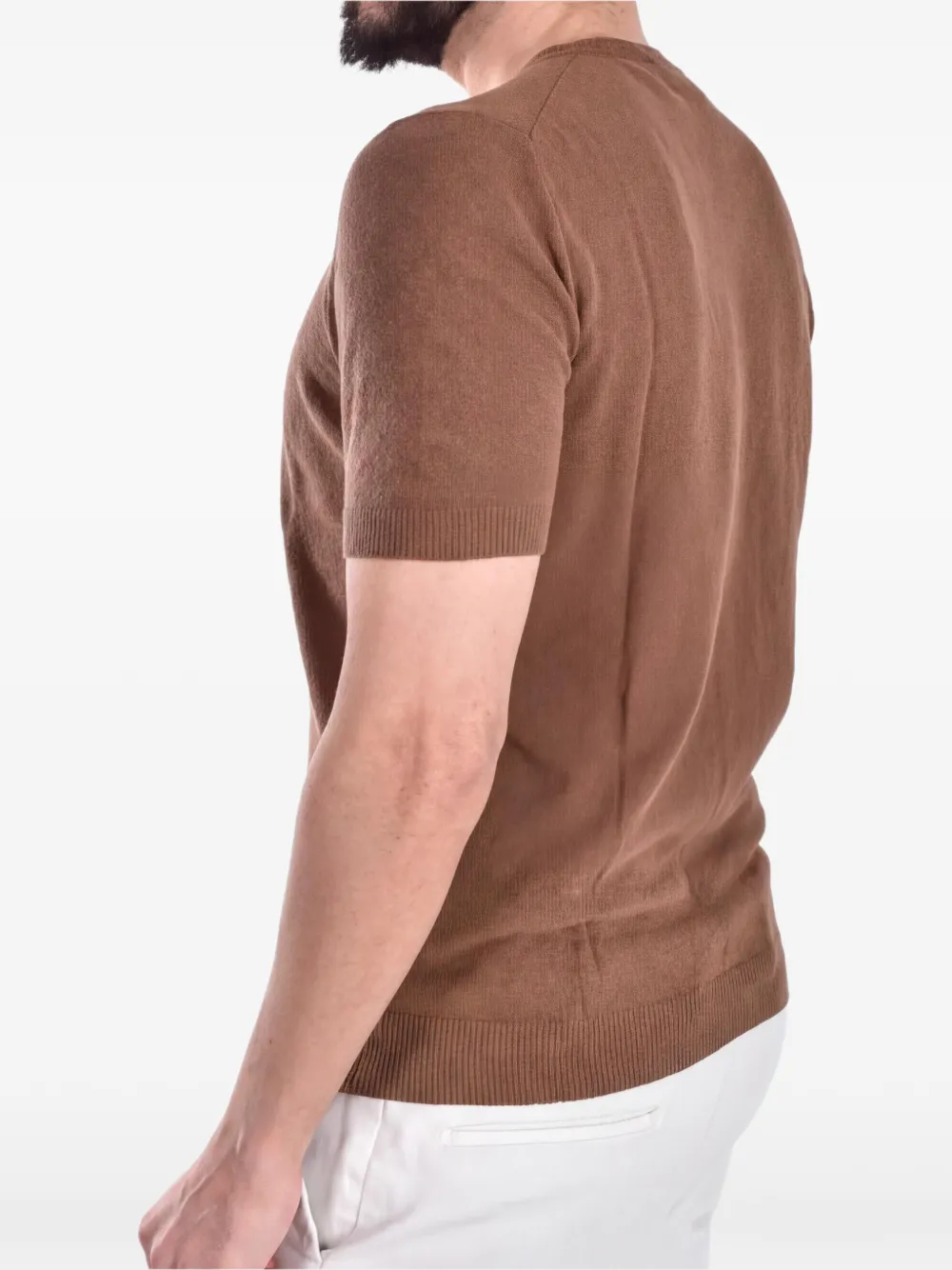 Gran Sasso Fijngebreid T-shirt Bruin