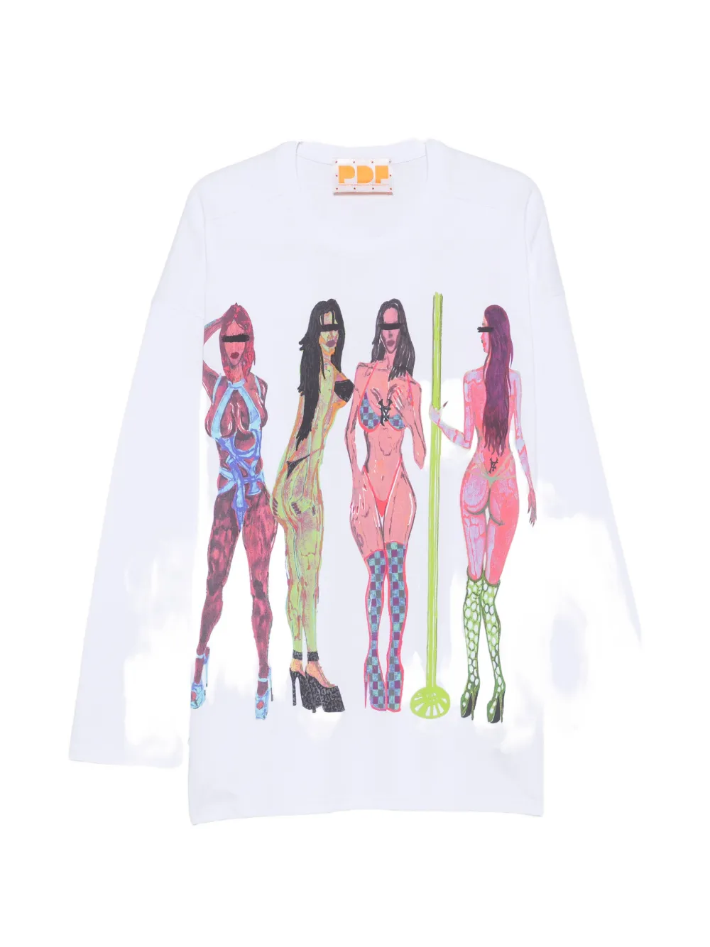 PDF graphic-print long-sleeve T-shirt - Weiß