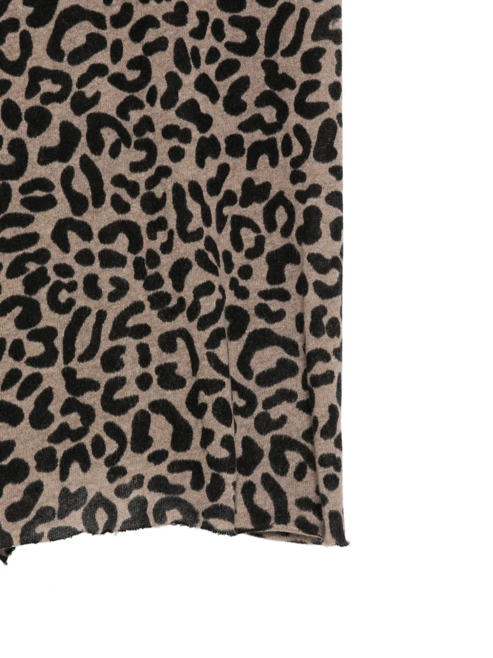 Faliero Sarti Ayame wollen sjaal met luipaardprint Beige