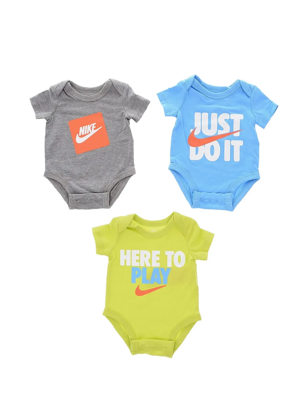Nike Kids logo-print bodies (set of three) Grijs
