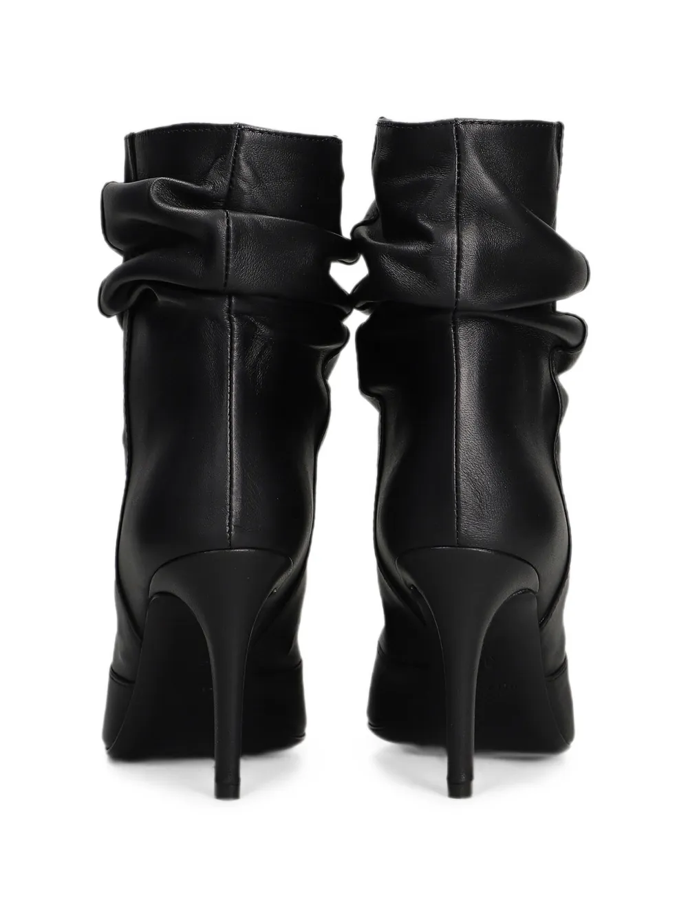 Via Roma 15 ruched pointed-toe ankle boots Zwart