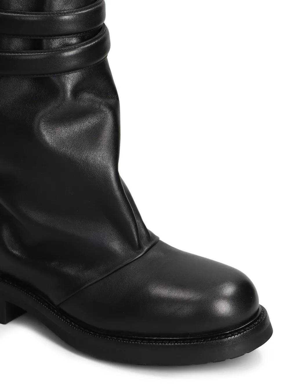 strategia shoes Leren laarzen met gespband Zwart