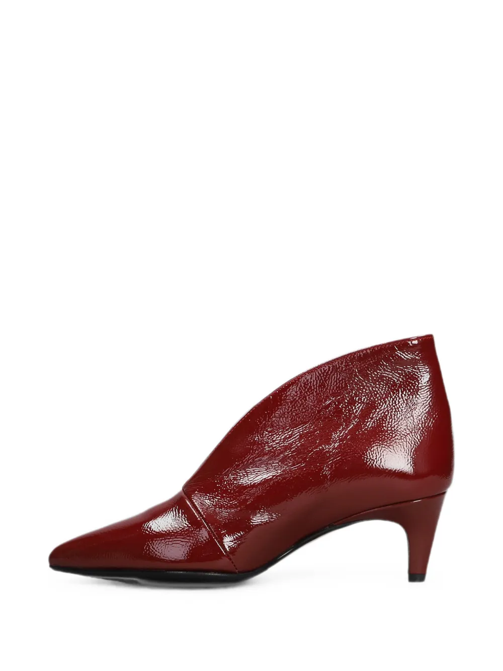 L Arianna pointed-toe patent-finish ankle boots Rood