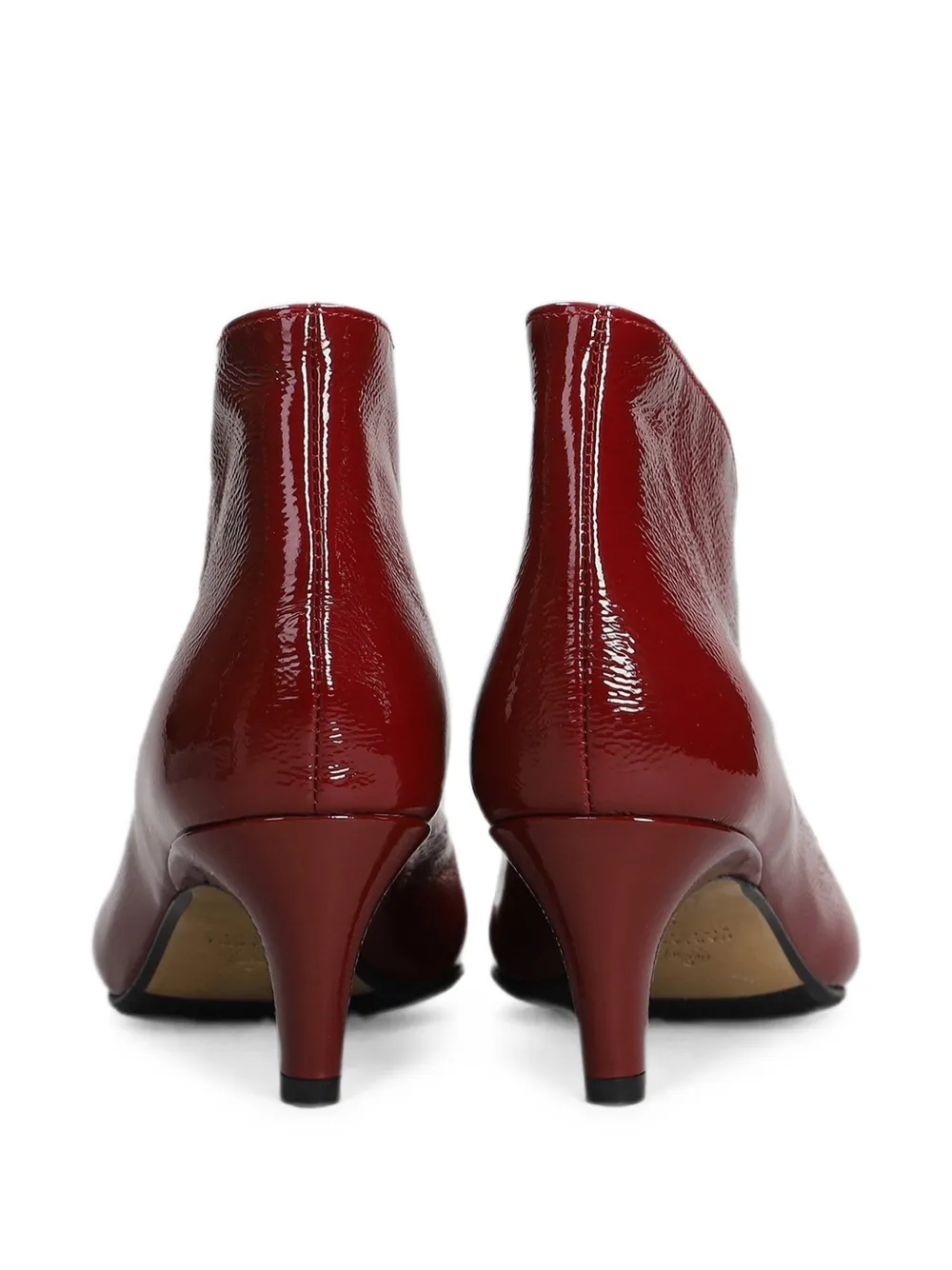 L Arianna pointed-toe patent-finish ankle boots Rood