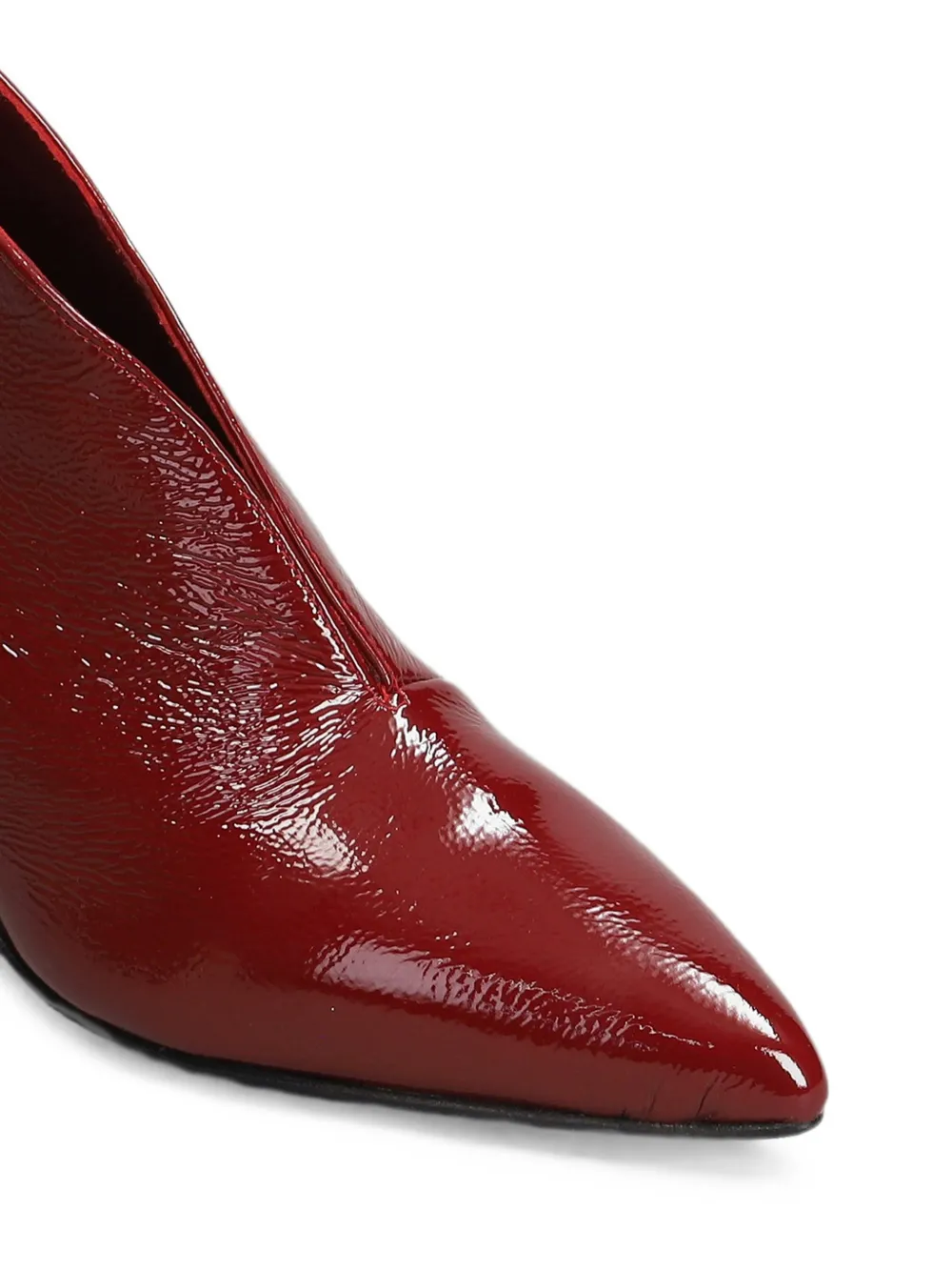 L Arianna pointed-toe patent-finish ankle boots Rood