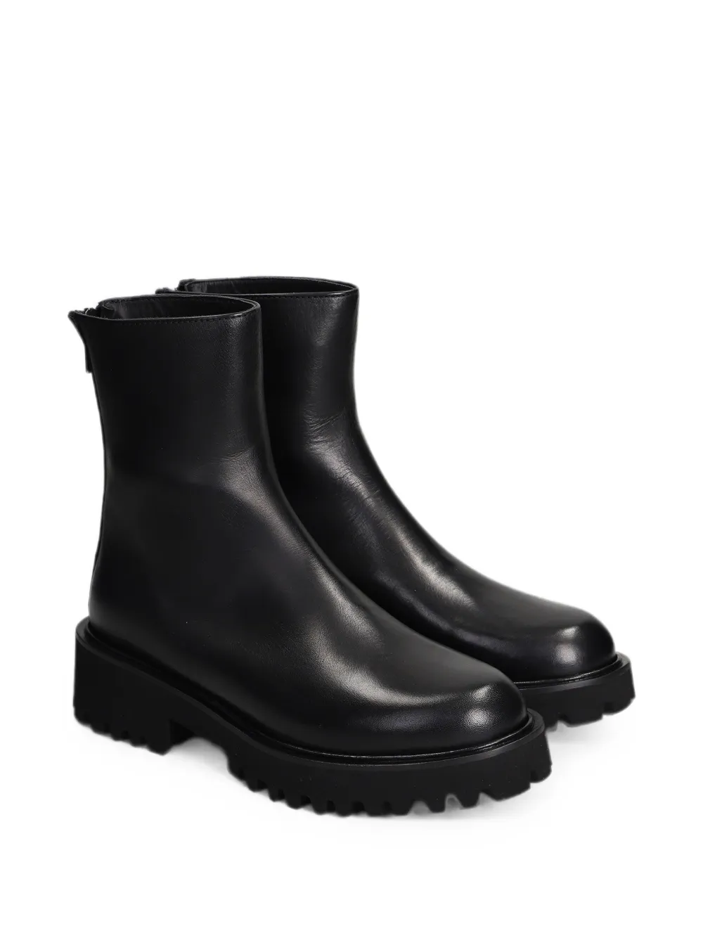 Fabio Rusconi rear-zip chunky ankle boots Zwart