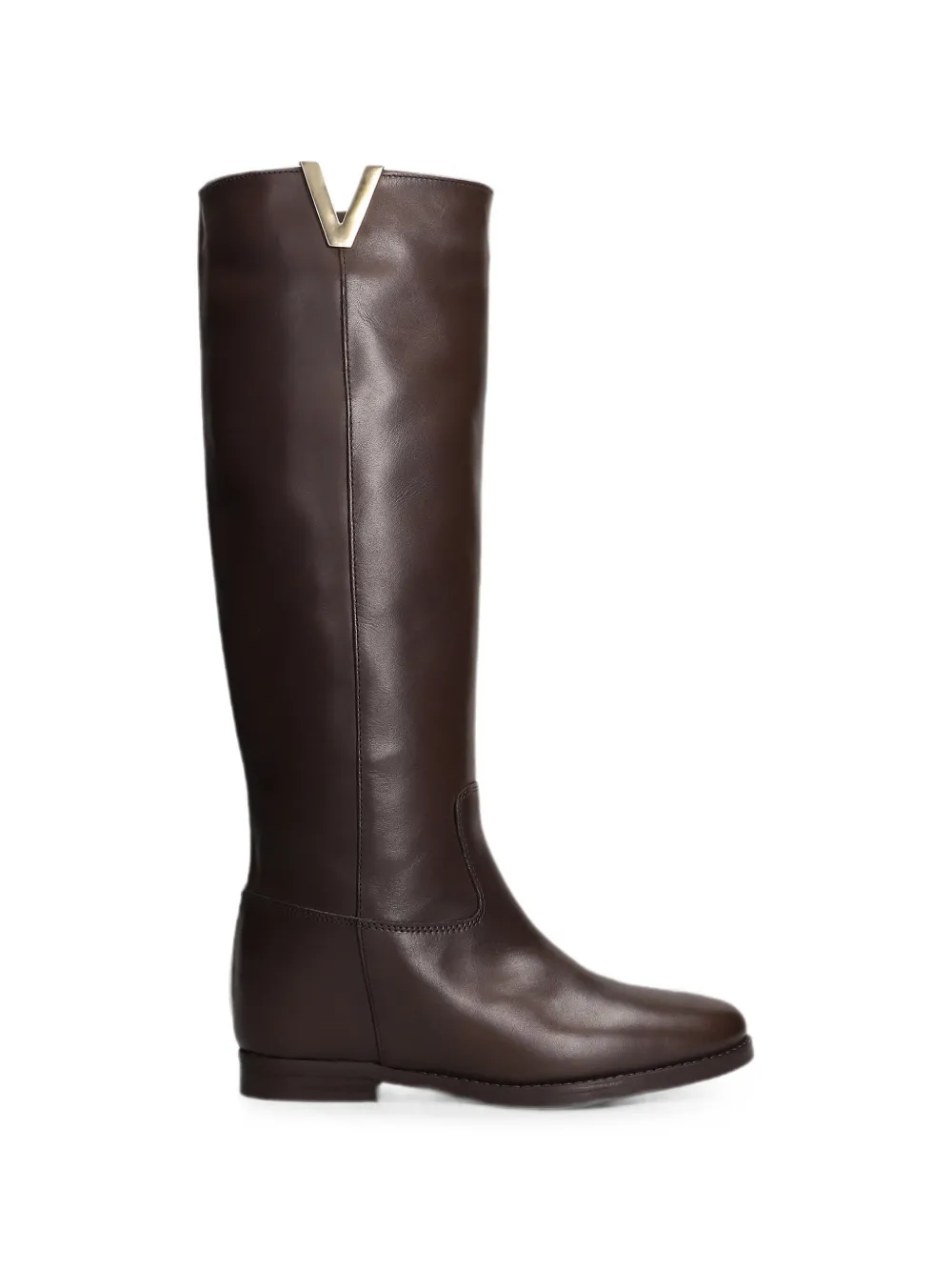 Julie Dee v-plaque leather boots Bruin