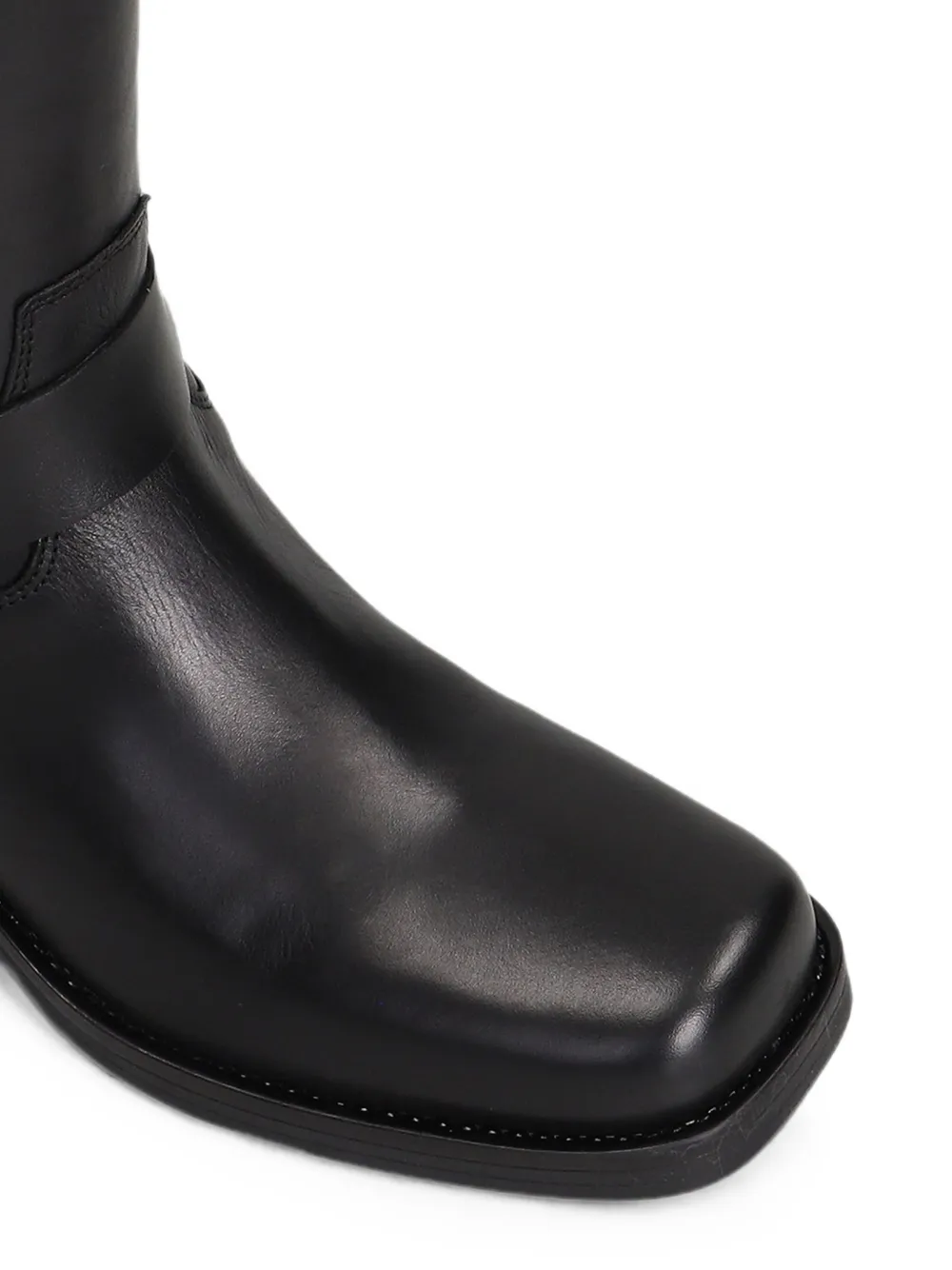 Julie Dee harness square-toe biker boots Zwart
