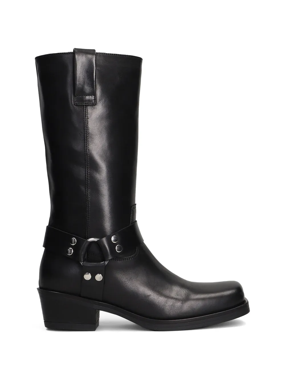 Julie Dee harness square-toe biker boots Zwart