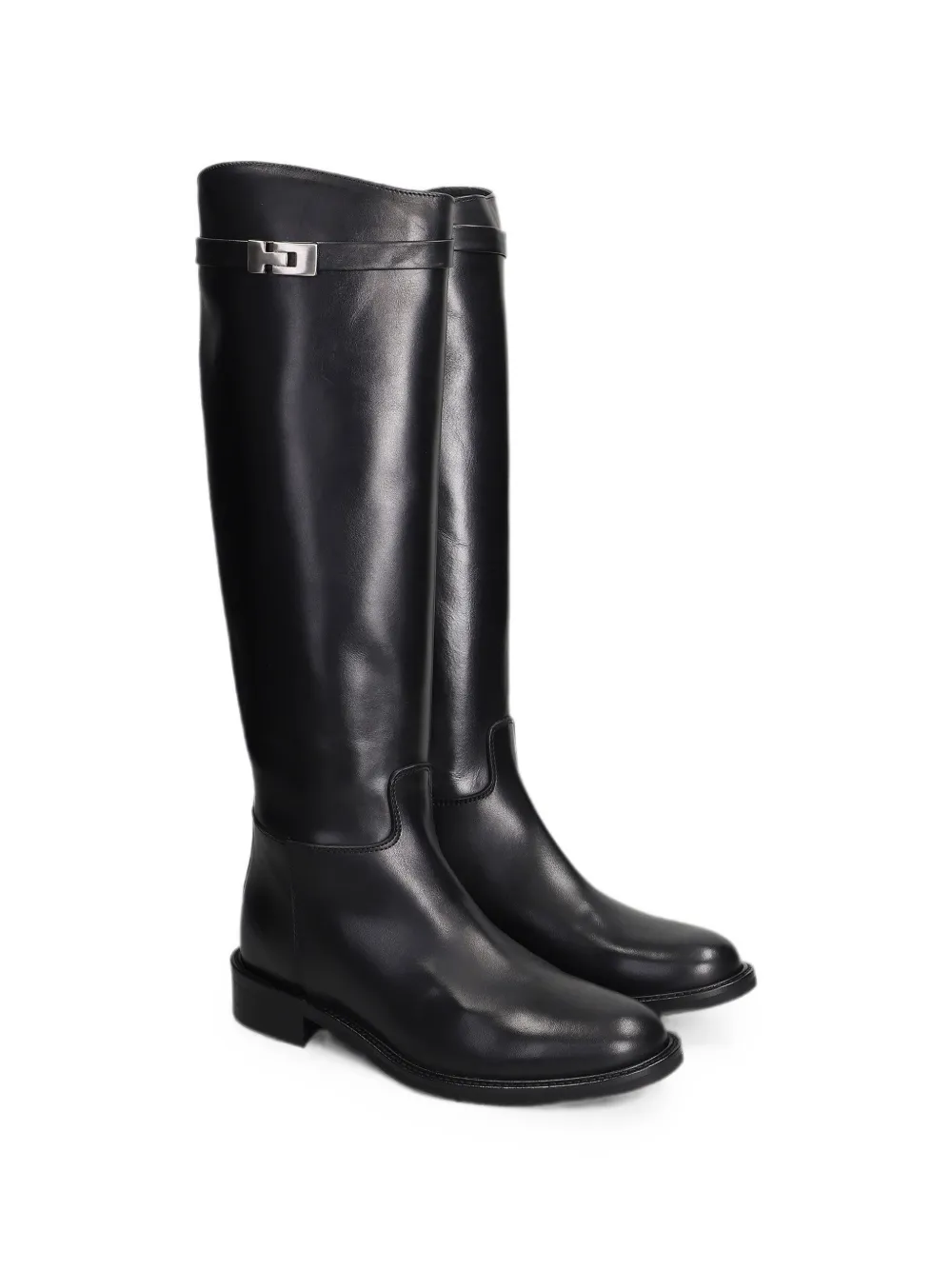 Julie Dee buckle-detail leather boots Zwart