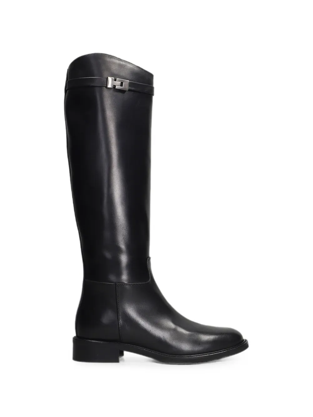 Julie Dee buckle-detail leather boots Zwart