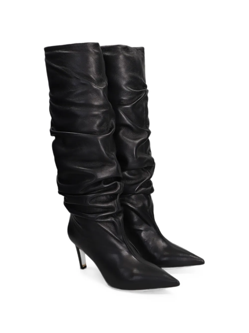 The Seller ruched pointed-toe boots Zwart