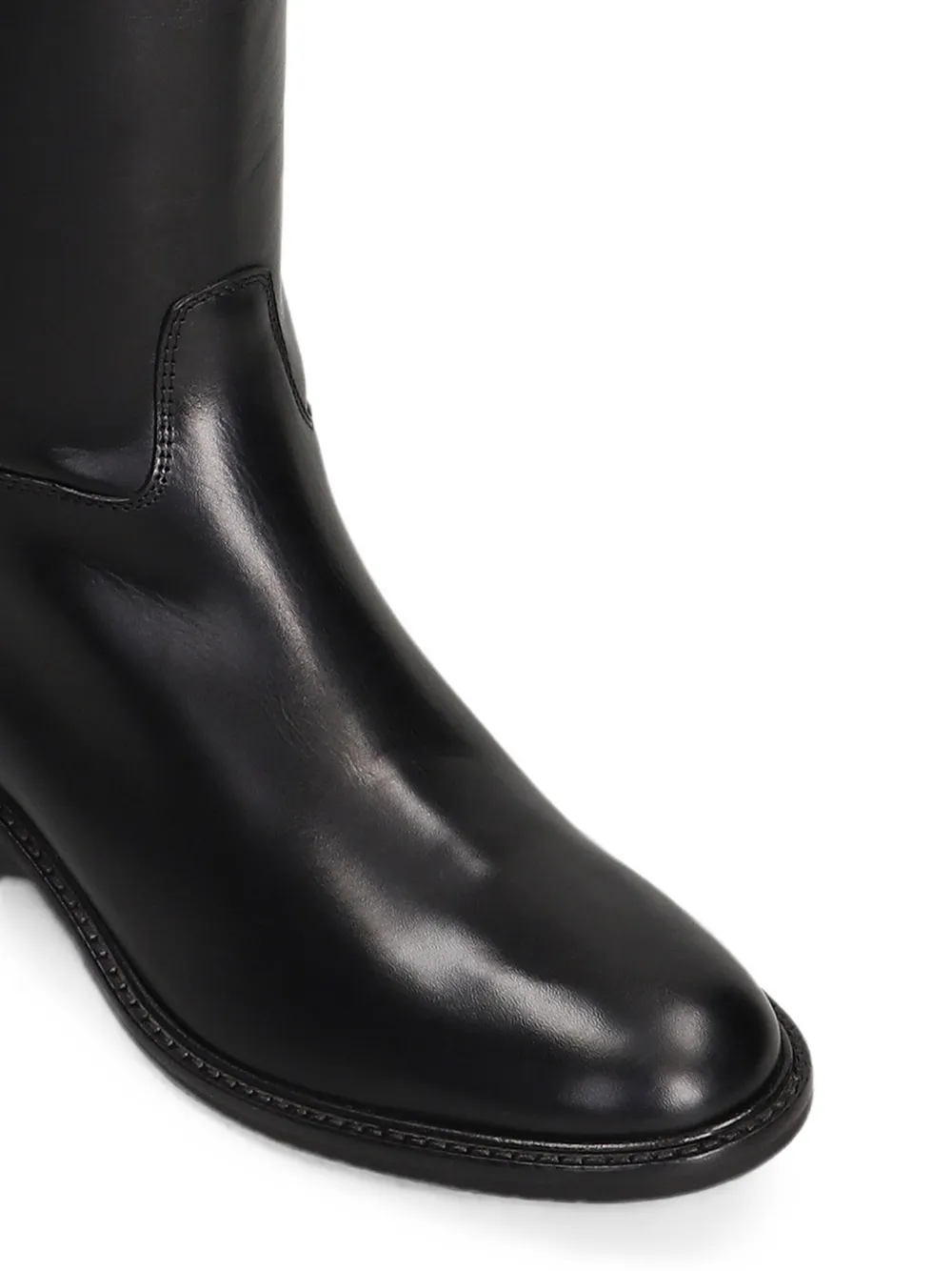Julie Dee knee-high leather boots Zwart