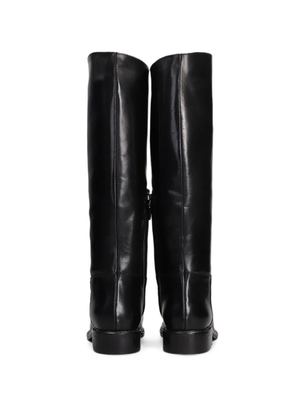 Julie Dee knee-high leather boots Zwart