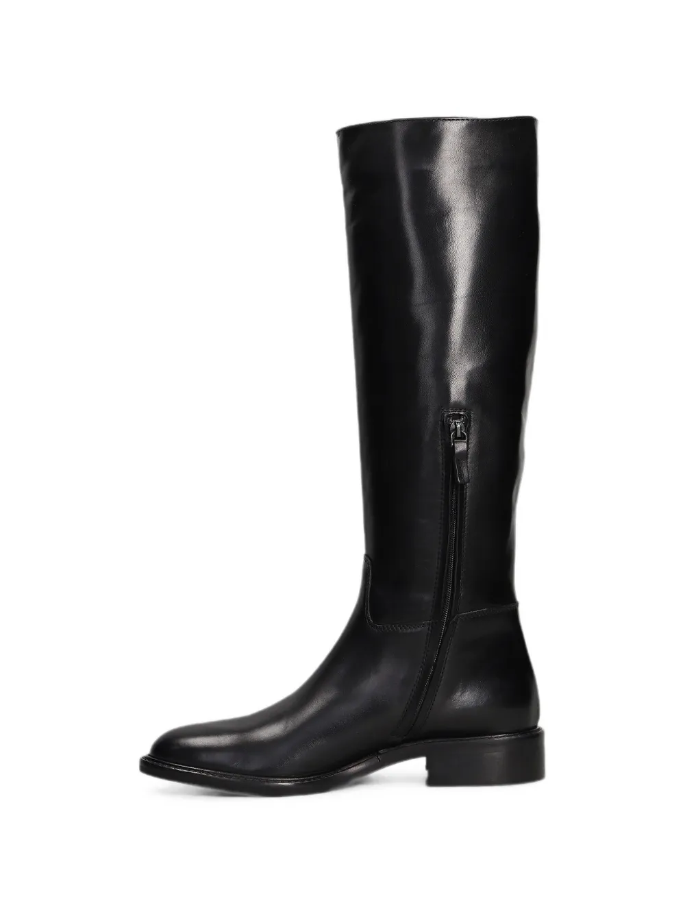 Julie Dee knee-high leather boots Zwart