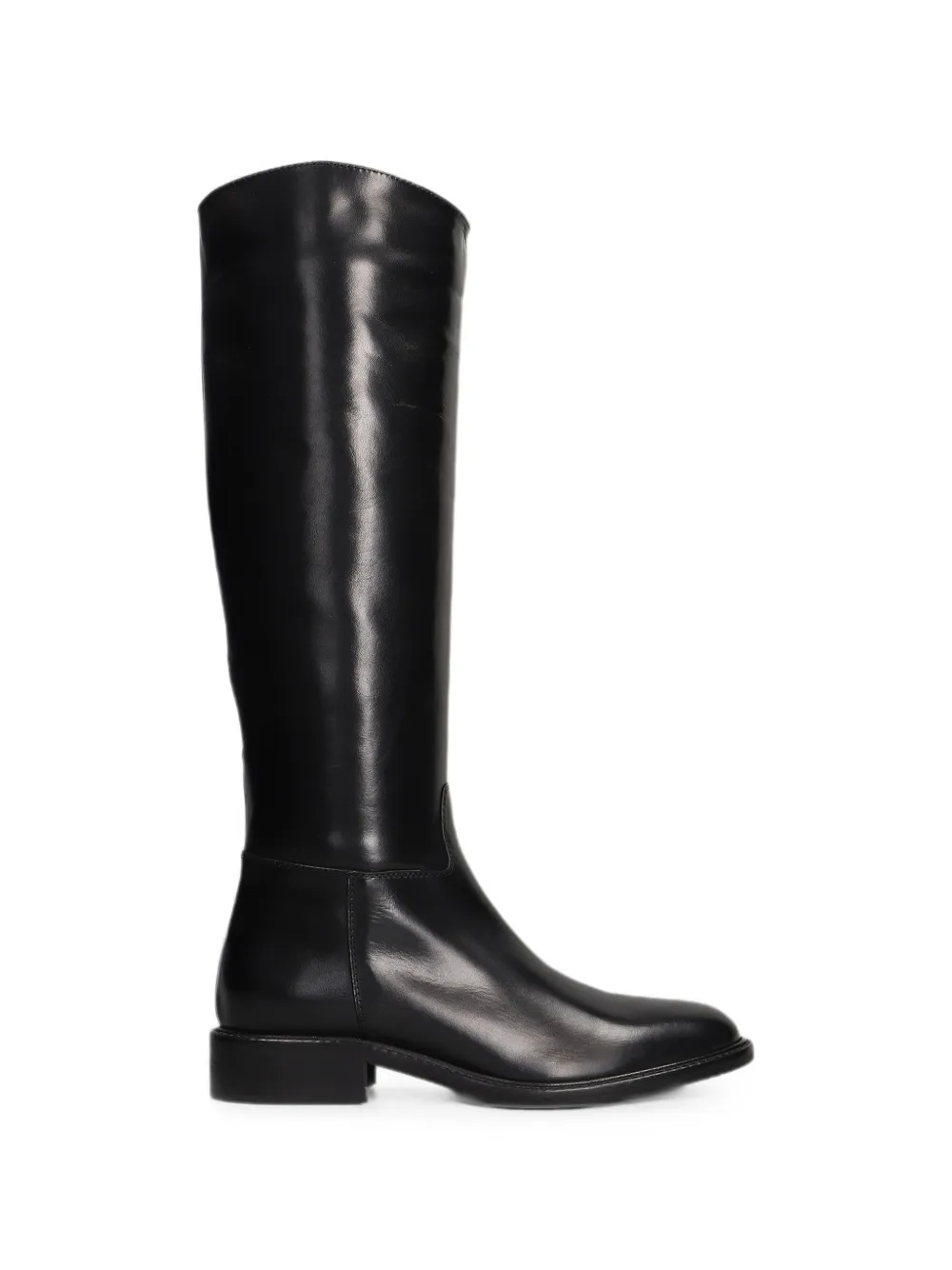 Julie Dee knee-high leather boots Zwart