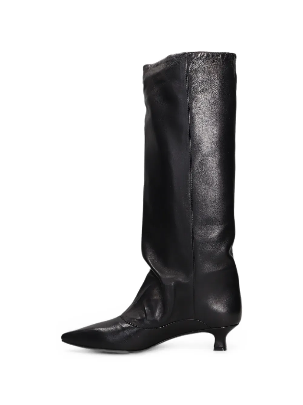 The Seller pointed-toe ruched high-knee boots Zwart