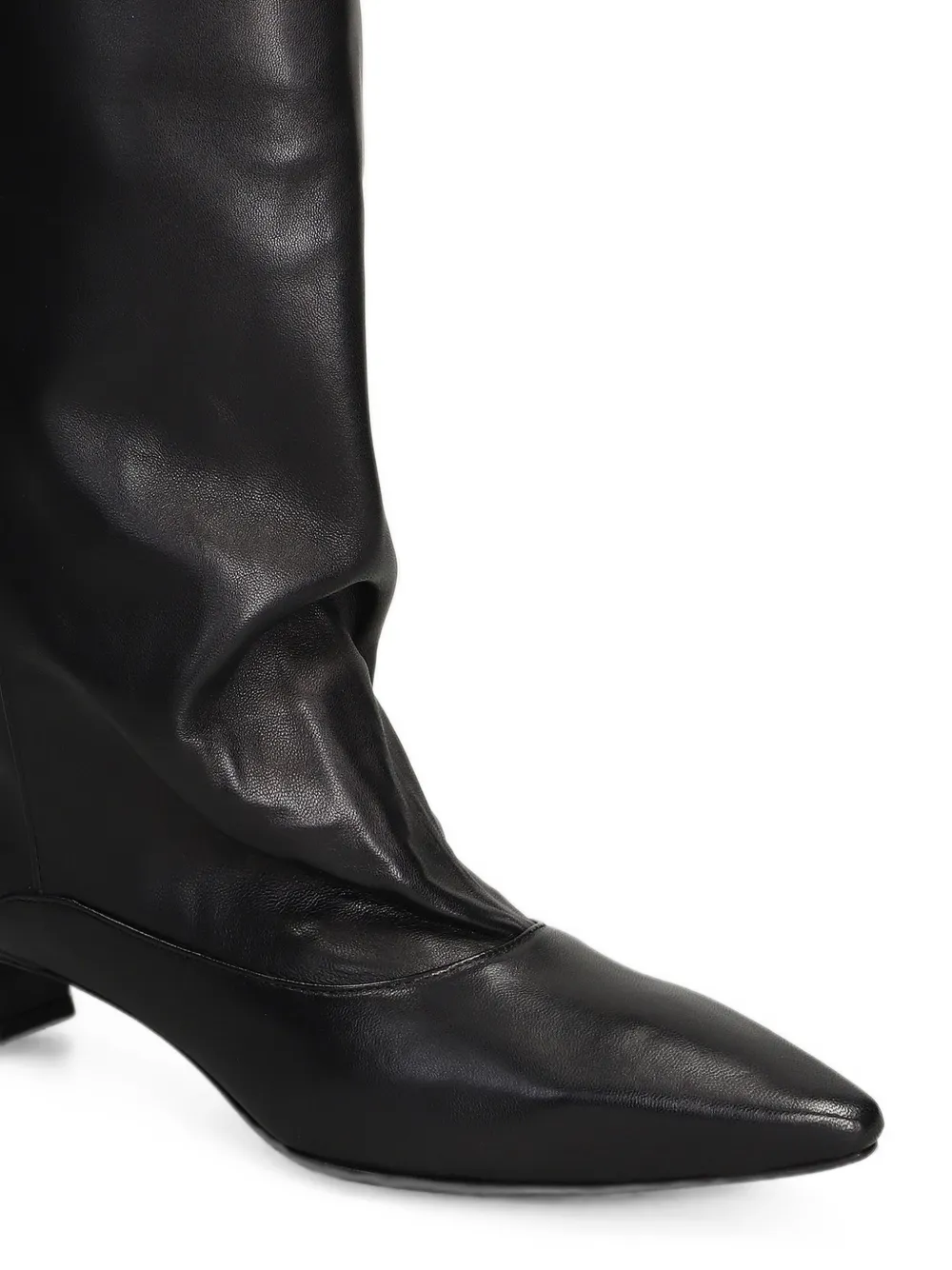 The Seller pointed-toe ruched high-knee boots Zwart