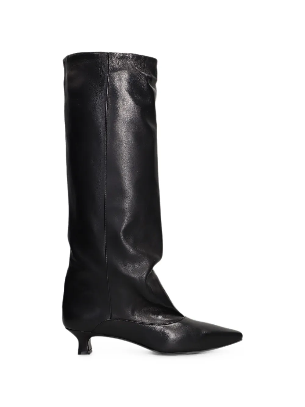 The Seller pointed-toe ruched high-knee boots Zwart