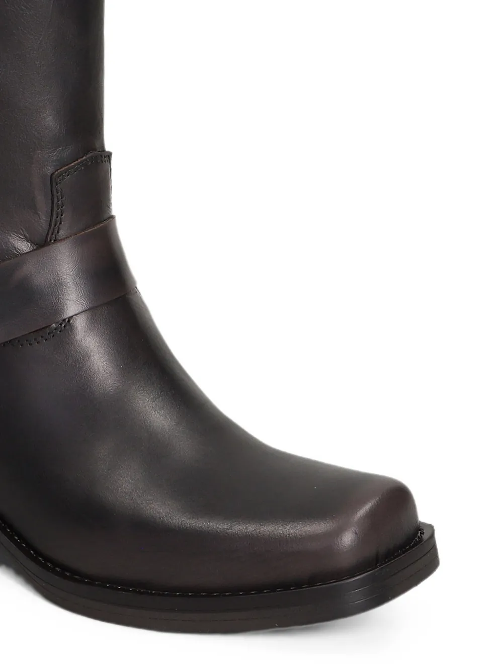 Julie Dee harness-detail square-toe biker boots Zwart