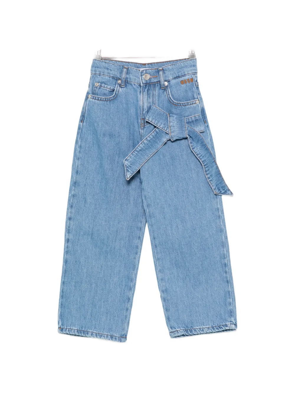 MSGM Kids bow-detail jeans - Blu