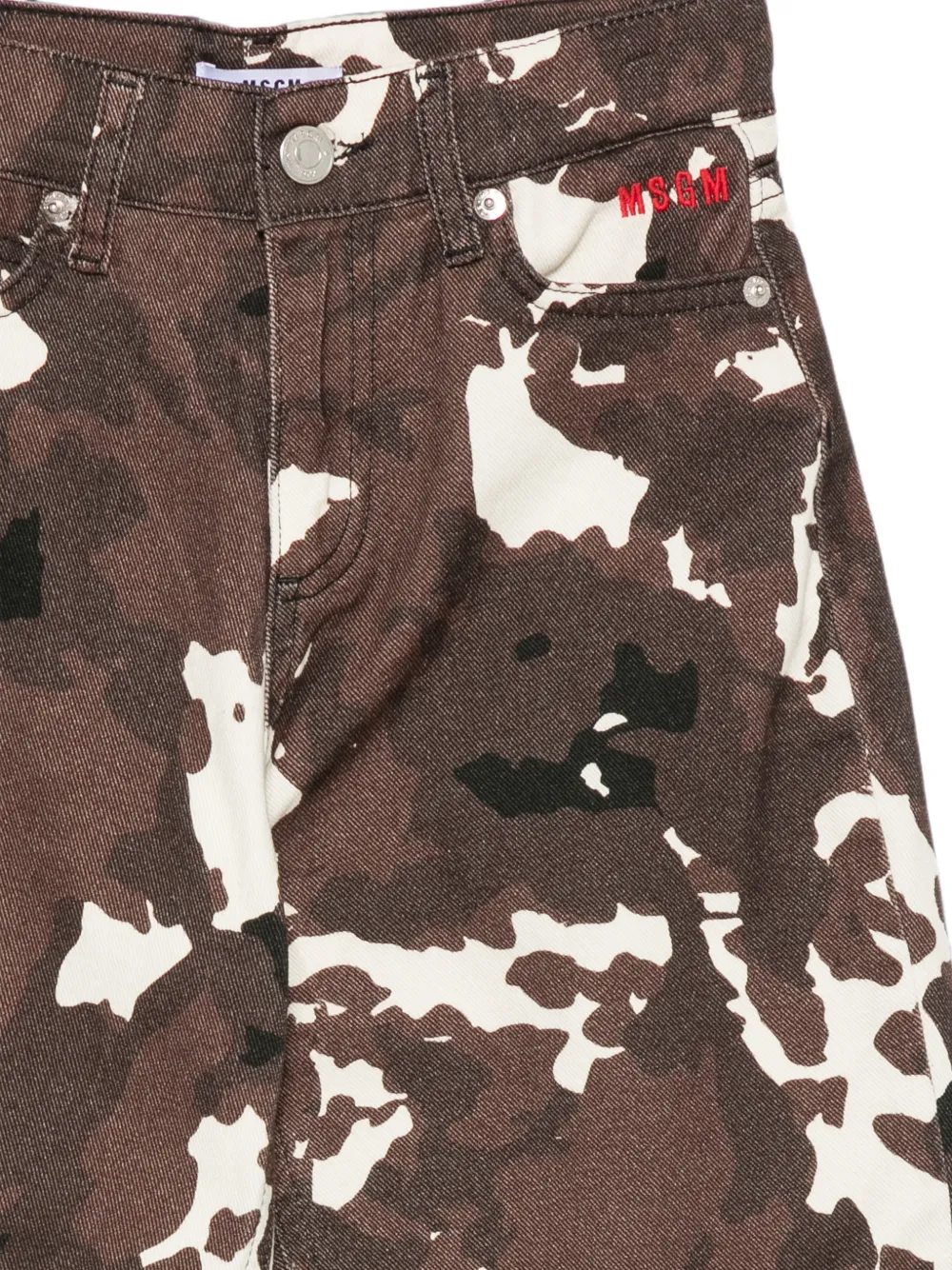 MSGM Kids Broek met camouflageprint Bruin