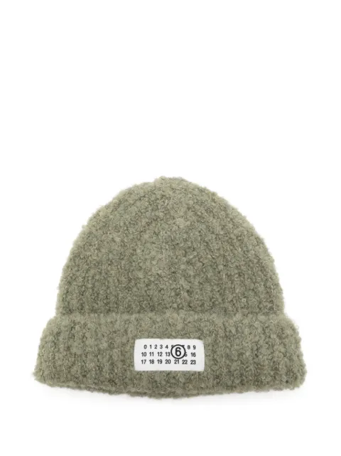 MM6 Maison Margiela logo-patch beanie hat